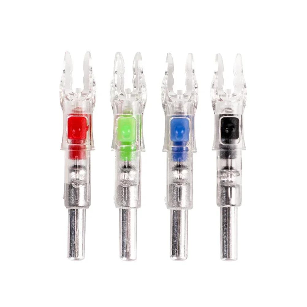 3 empennes lumineuses LED avec bouton pour flèches de pêche à l'arc 6.2mm éclairage automatique