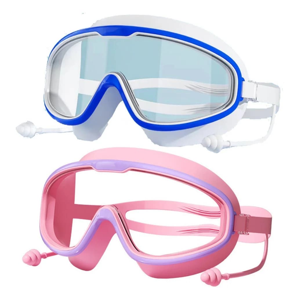 Lunettes de natation grand cadre avec bouchons d'oreilles pour pêcheurs adultes