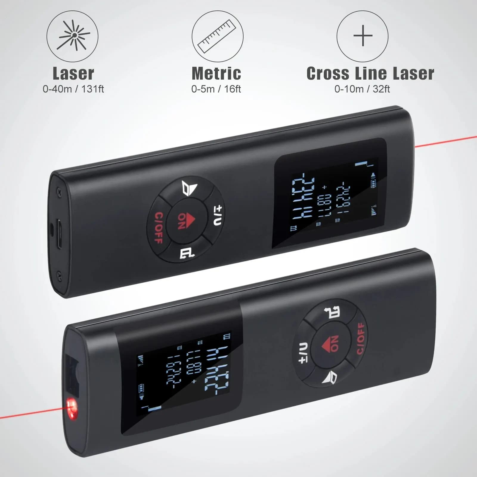 Mini télémètre laser 40M/60M rechargeable USB - Portable et précis pour pêche nomade et légère