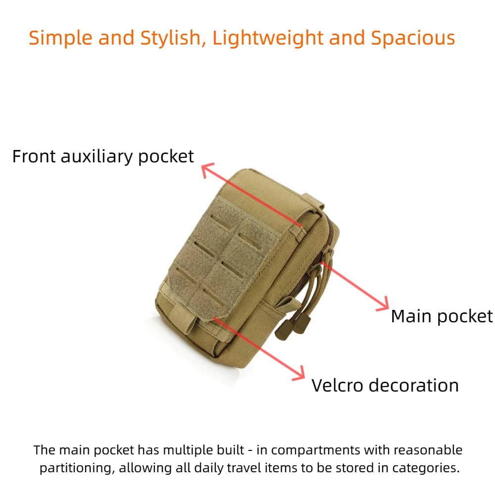 Sac banane tactique laser flip-top 1000D rangement petit matériel pêche outdoor