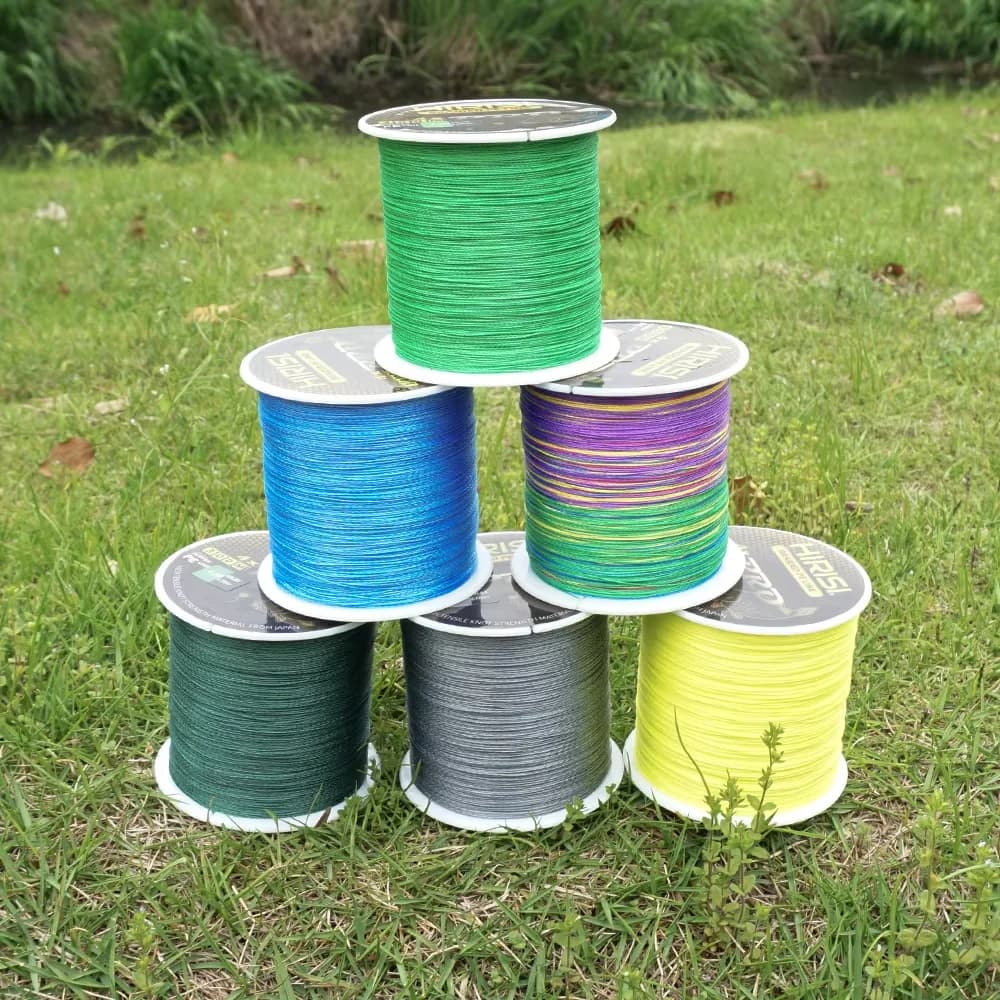 Ligne de pêche carpe Hirisi 300m multifilament 4 brins PE 15-50LB pour une glisse parfaite