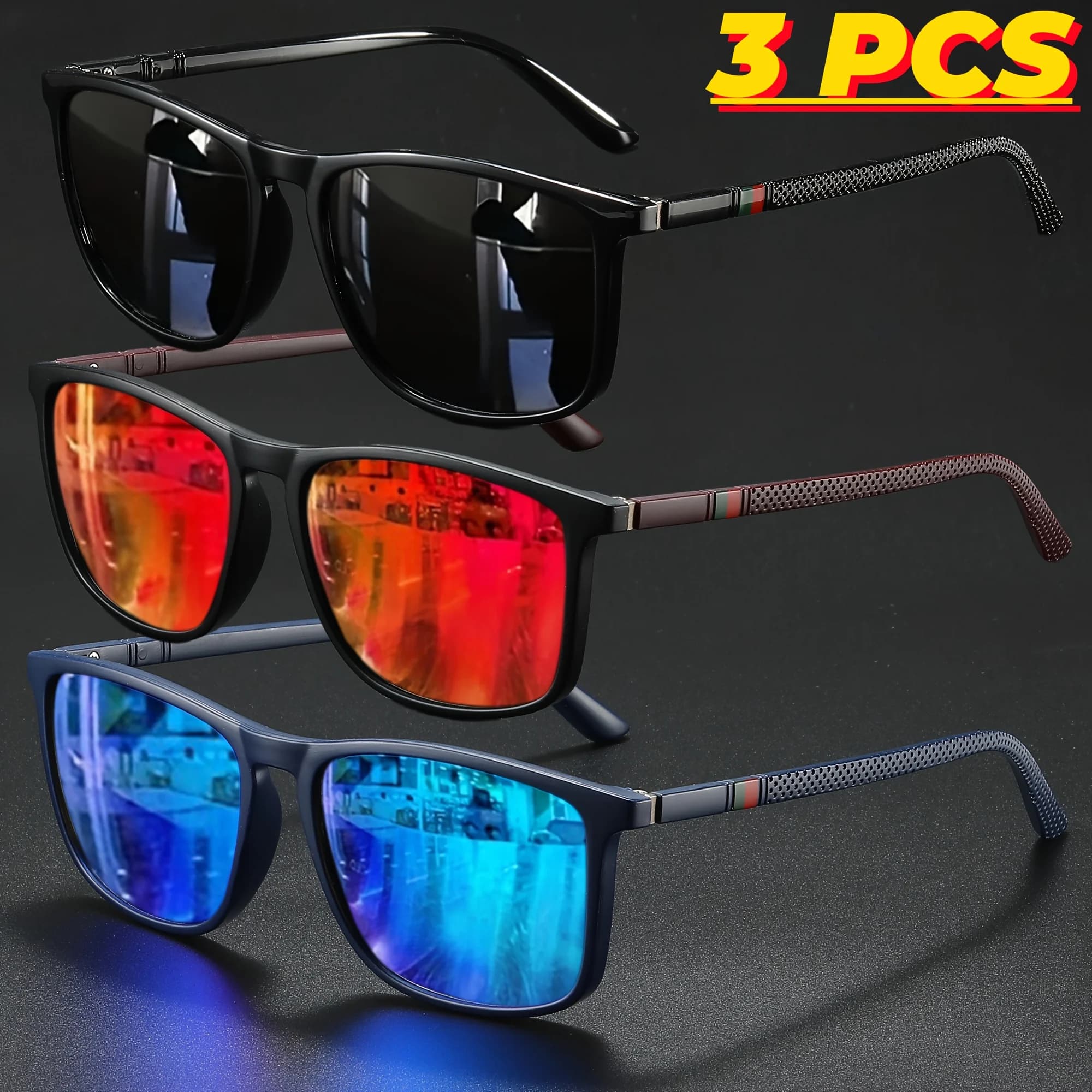 Lunettes de soleil polarisées carrées 2025 protection UV400 anti-éblouissement pêche conduite vacances