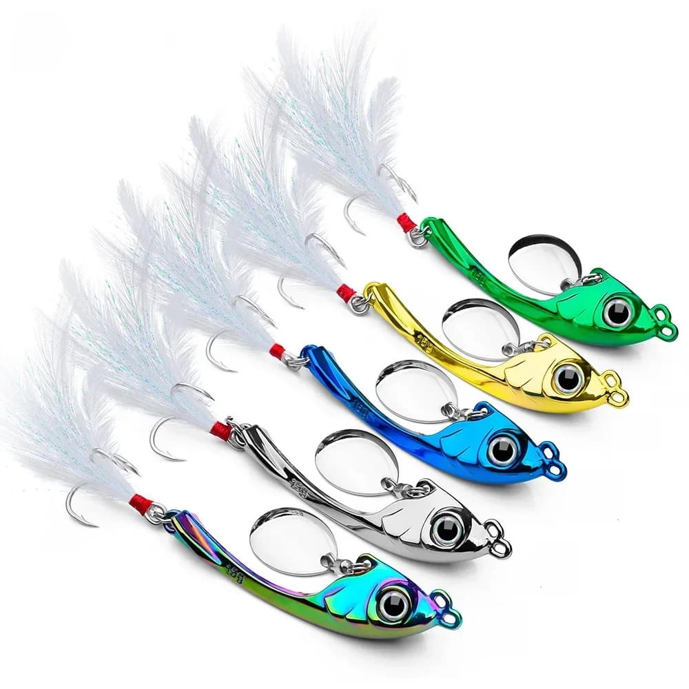 Leurre spinner métal vibrant 7g 10g 15g pour brochet perche, cuillère tournante pêche leurre dur coulant avec paillettes