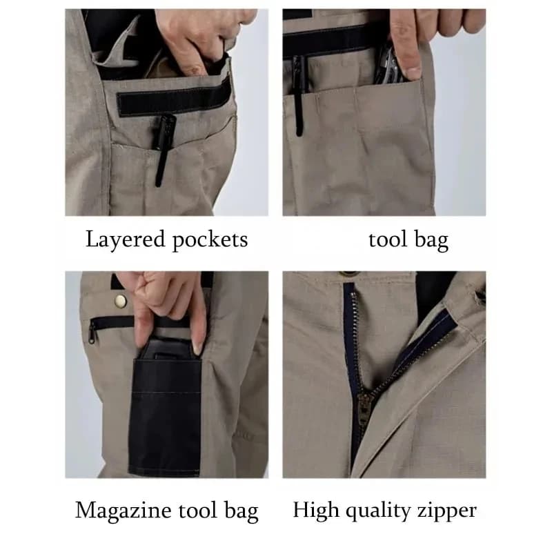 Pantalon travail tactique homme multi-poches imperméable pêche randonnée printemps automne