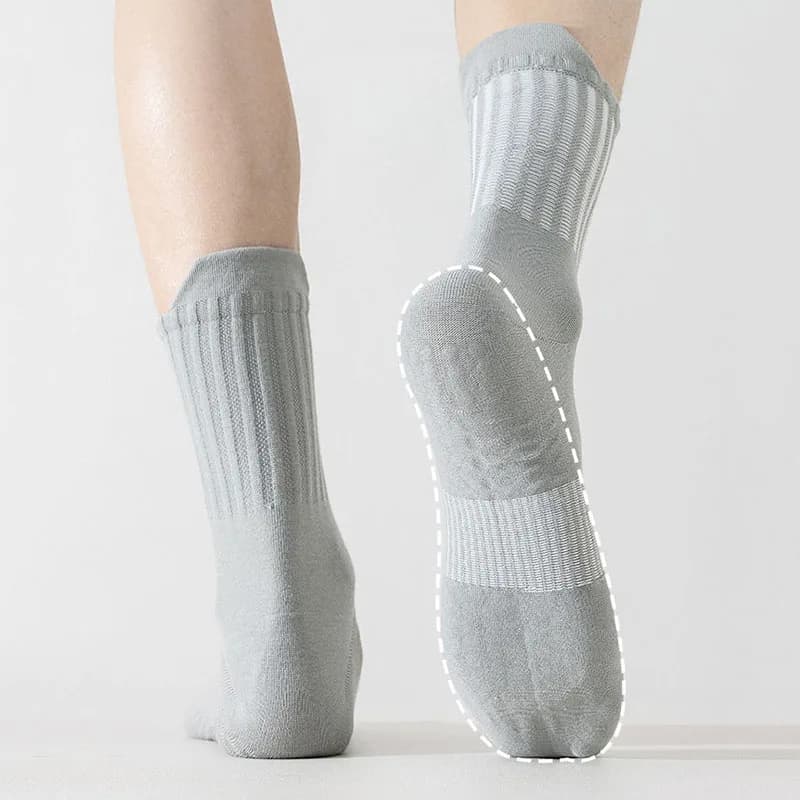 Chaussettes de yoga homme coton avec grip silicone - Anti-dérapantes pilates