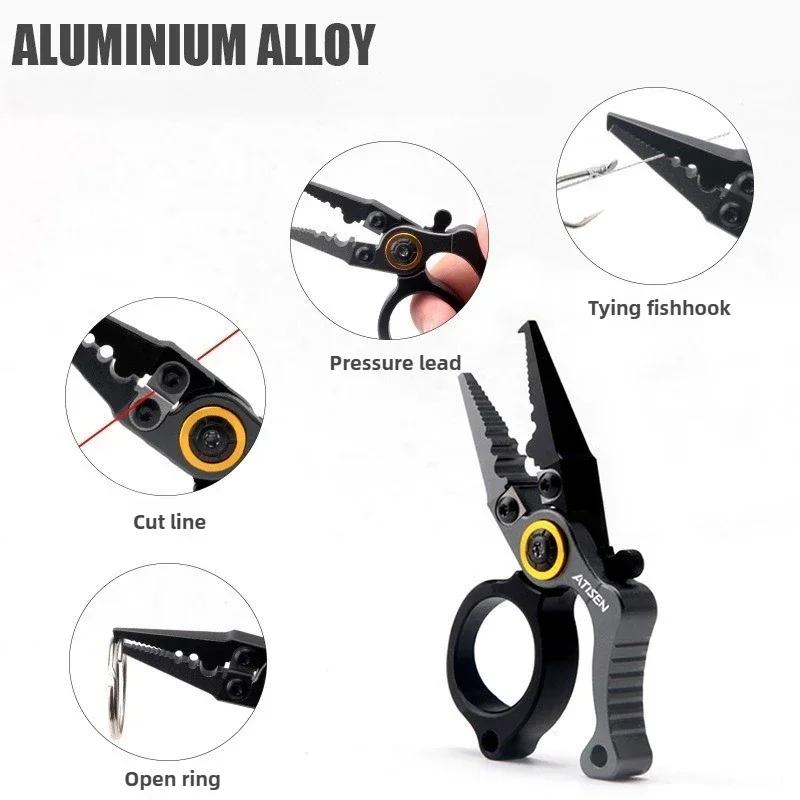Pinces de pêche pliantes en alliage d'aluminium, une boîte à trésor multifonction pour couper, serrer et tordre