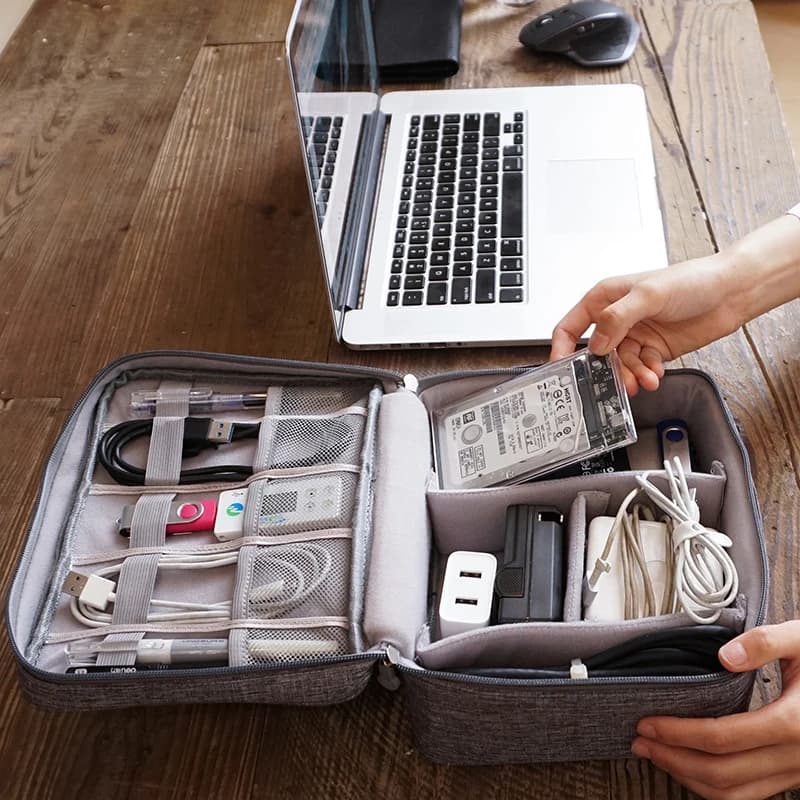 Sac de rangement étanche pour câbles et chargeurs électroniques - Transport portable et organisé
