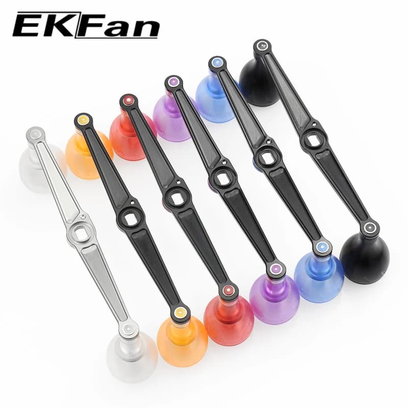 Manivelles EKFan 130MM alliage ultraléger 22G - Poignées acrylique pour moulinets 8x5MM et 7x4MM