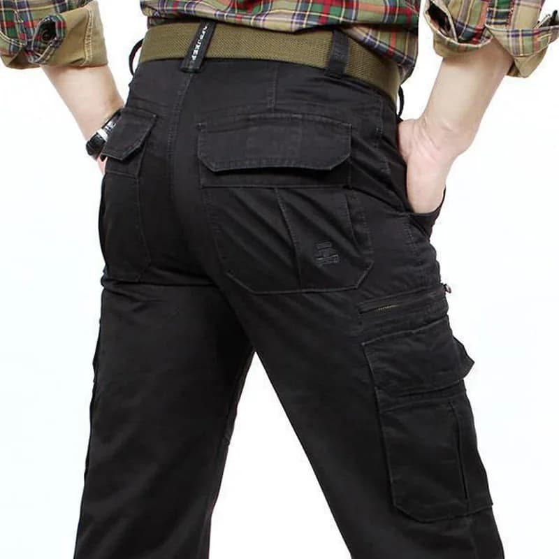 Pantalon cargo homme 100% coton multiples poches qualité premium pour pêche confortable été