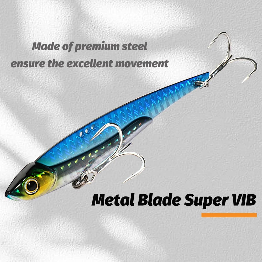 Leurre métal GOBAIT VIB 20g 25g 30g jig spinner vibration acier carbone pêche profonde