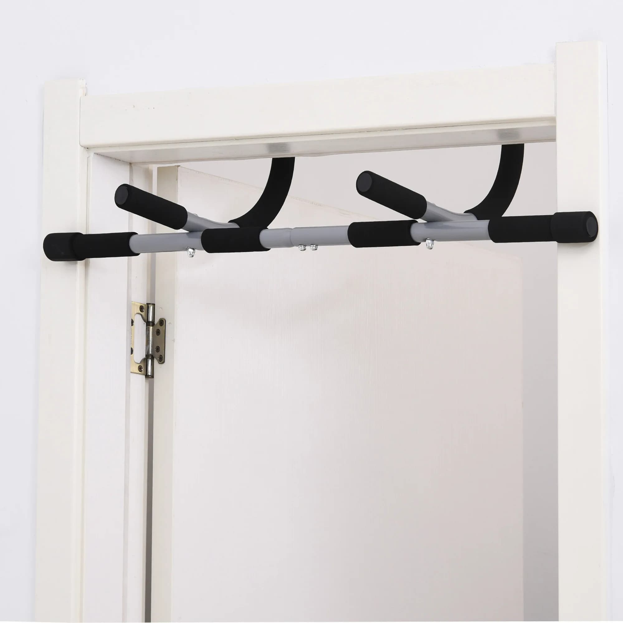 Support de traction HOMCOM multifonction pour barre de porte en acier avec mousse PE - Équipement fitness maison