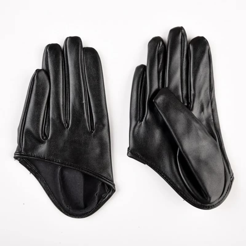 Gants de pêche nocturne DS femme - Cuir multicolore souple pour performances scéniques et danse hip-hop