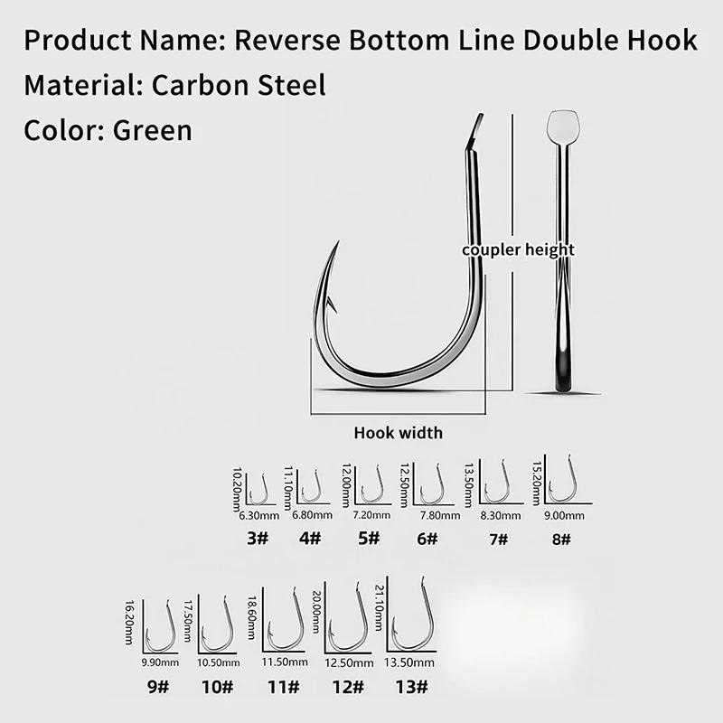 Hameçon Iseni pour pêche carpe - Rigs prêts taille 3#-14# - Montages pêche avec 2 hameçons