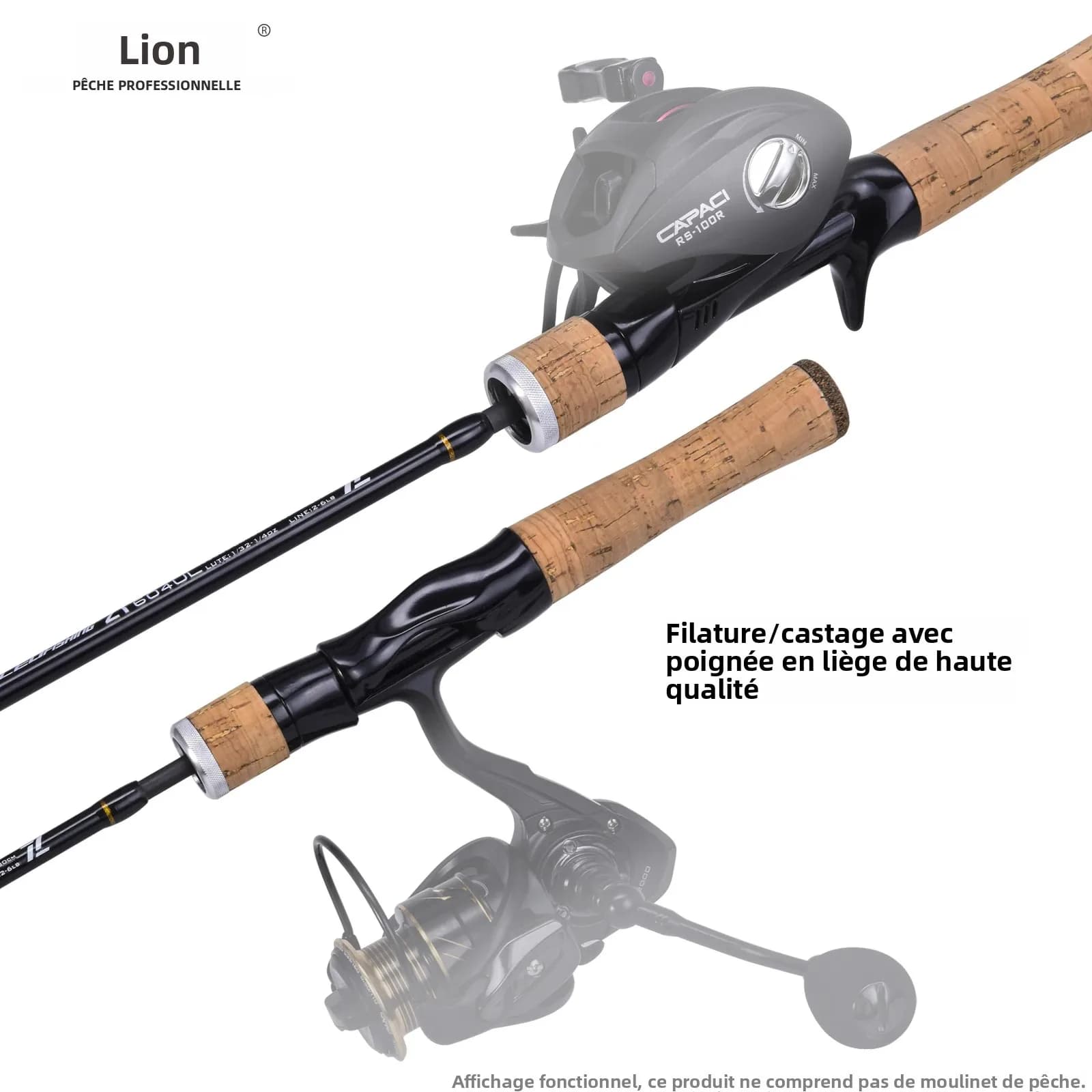 Canne pêche carbone LEOFISHING spinning casting UL bait finesse 523/604, accessoire leurre ultraléger pour matériel pêche