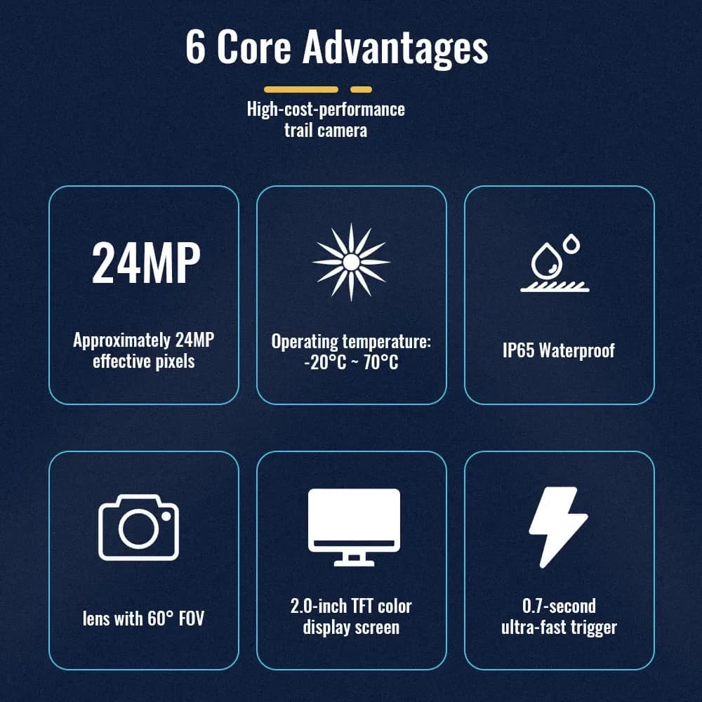 Caméra chasse infrarouge 4K 24MP capteur CMOS 1MP étanche détection mouvement sécurité extérieure faune
