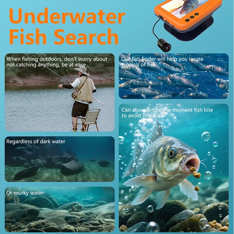 Caméra de pêche sous-marine 4.3 pouces vision nocturne 15m câble pour pêche hivernale glace