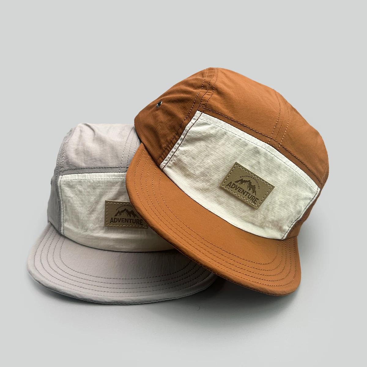 Casquette baseball séchage rapide lettres pêche - Unisexe outdoor color block - Visière courte respirante