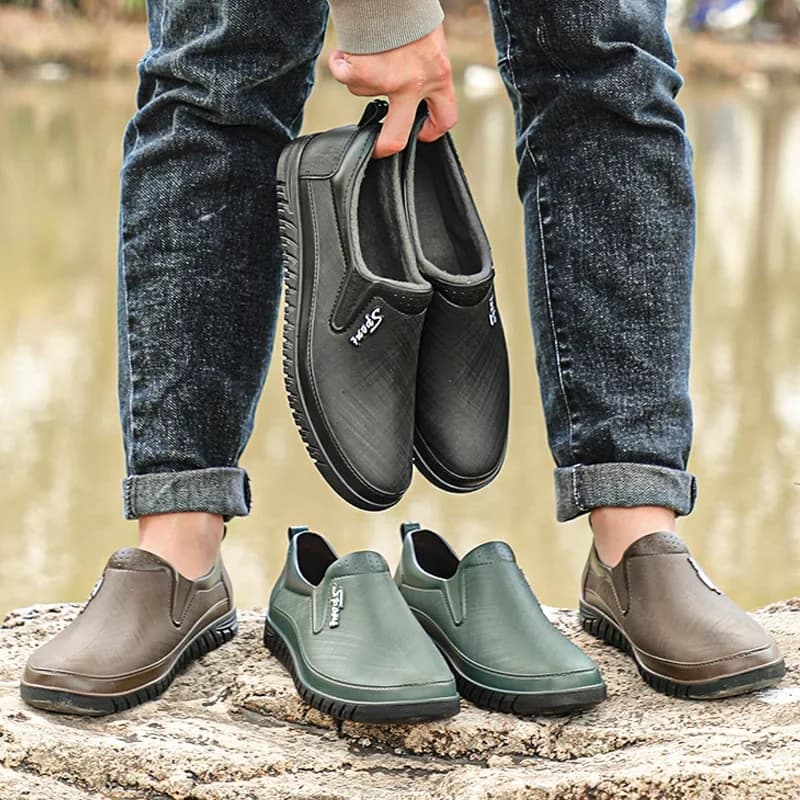 Bottes de pluie homme décolletées été antidérapantes travail cuisine chaussures imperméables