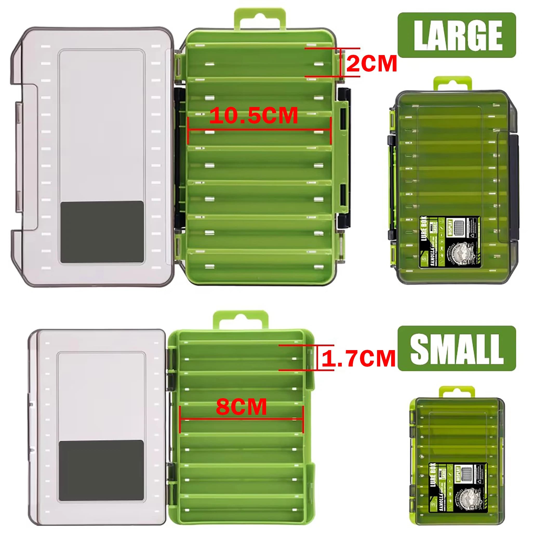 Boîte à pêche double face compacte SAMOLLA organisation durable leurres hôtes appâts
