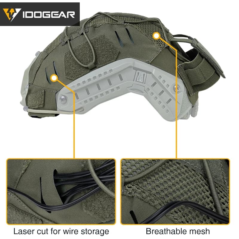 Couvre-casque IDOGEAR NVG 3813 pour pêche nocturne - Protection étanche et compartiment batterie