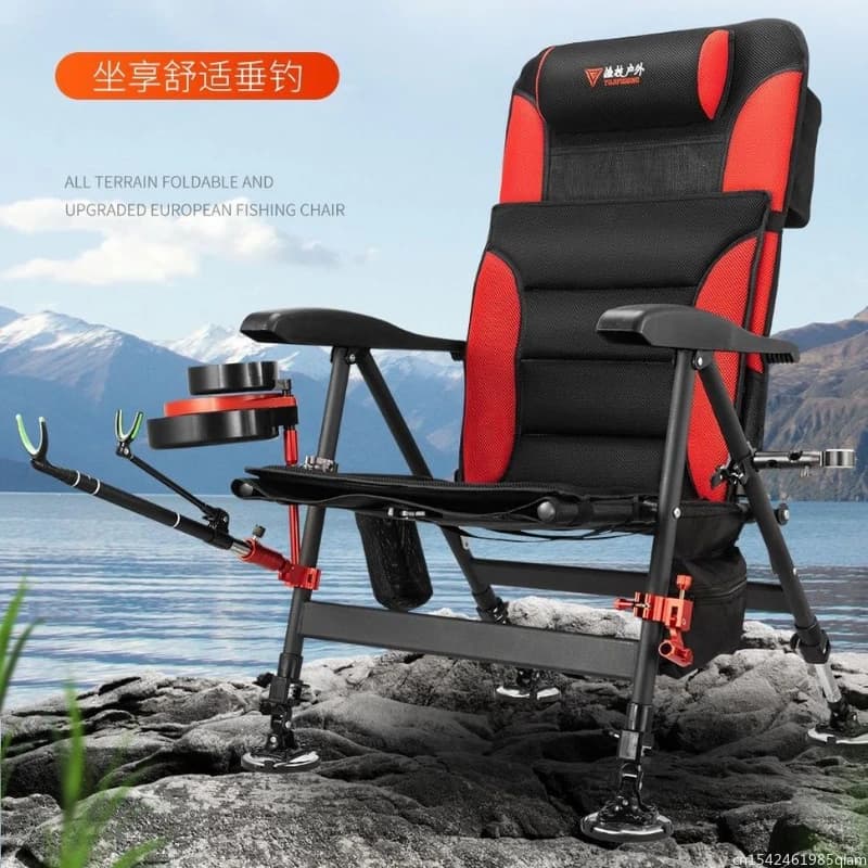 Chaise pêche européenne nouvelle génération pliante - Siège multifonction portable pour pêche sauvage