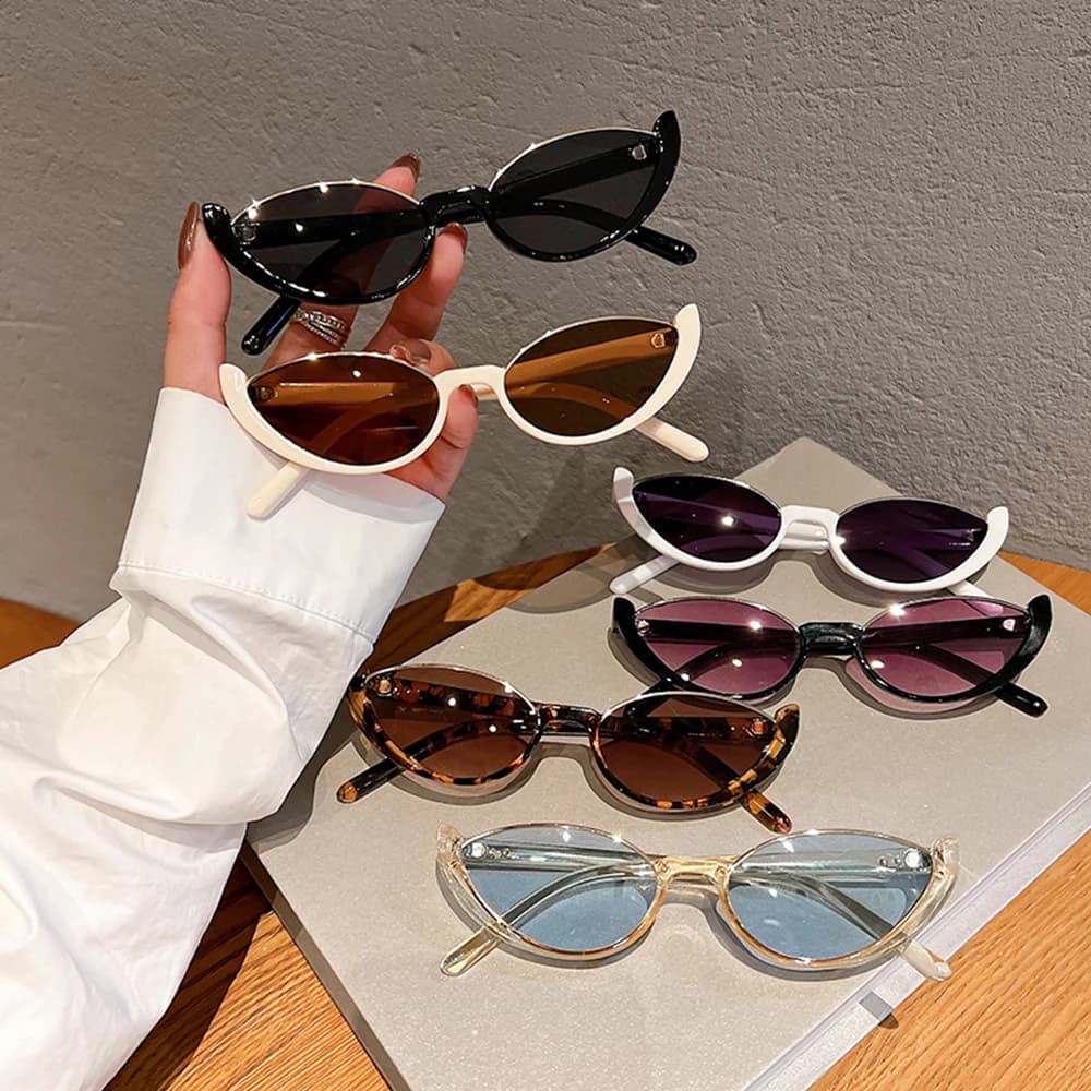 Lunettes de soleil chat vintage petites femmes hommes mode pêche conduite cyclisme demi-monture tendance