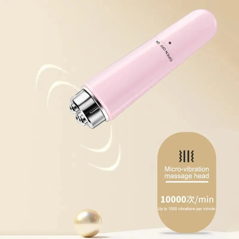 Massage yeux électrique 4 en 1 micro vibrations beauté visage cernes poches relaxation pêche