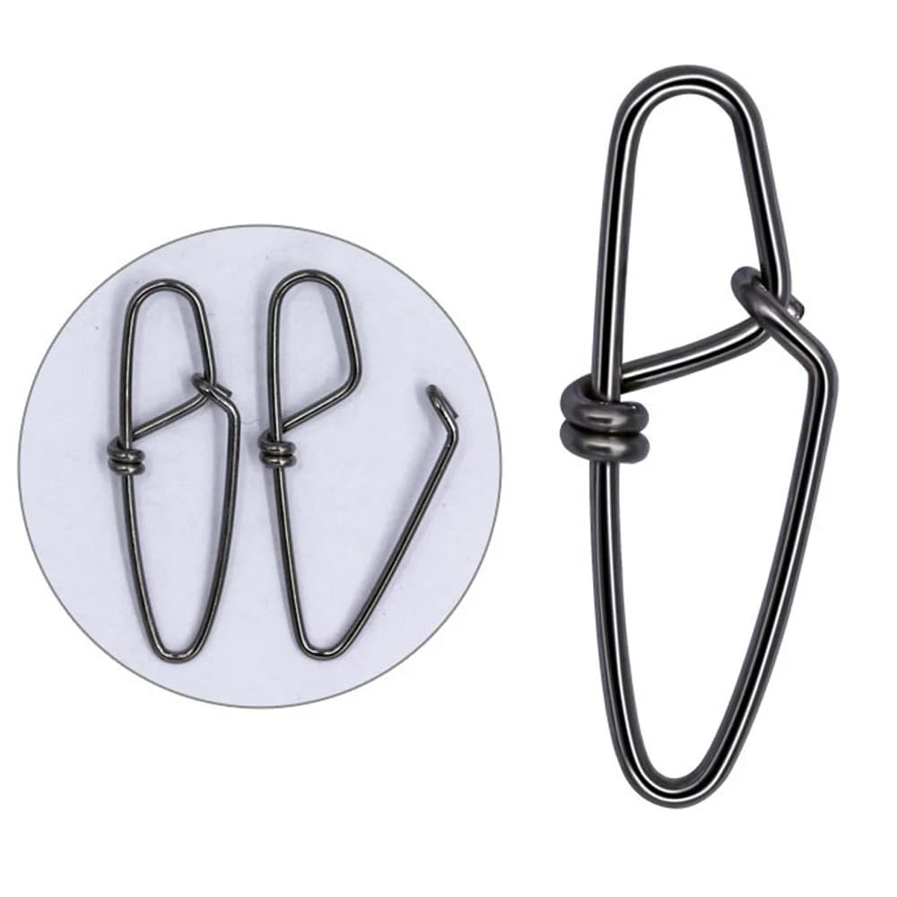 50 clips de pêche rapides pour leurres - Connecteurs en acier inoxydable pour crankbaits et leurres