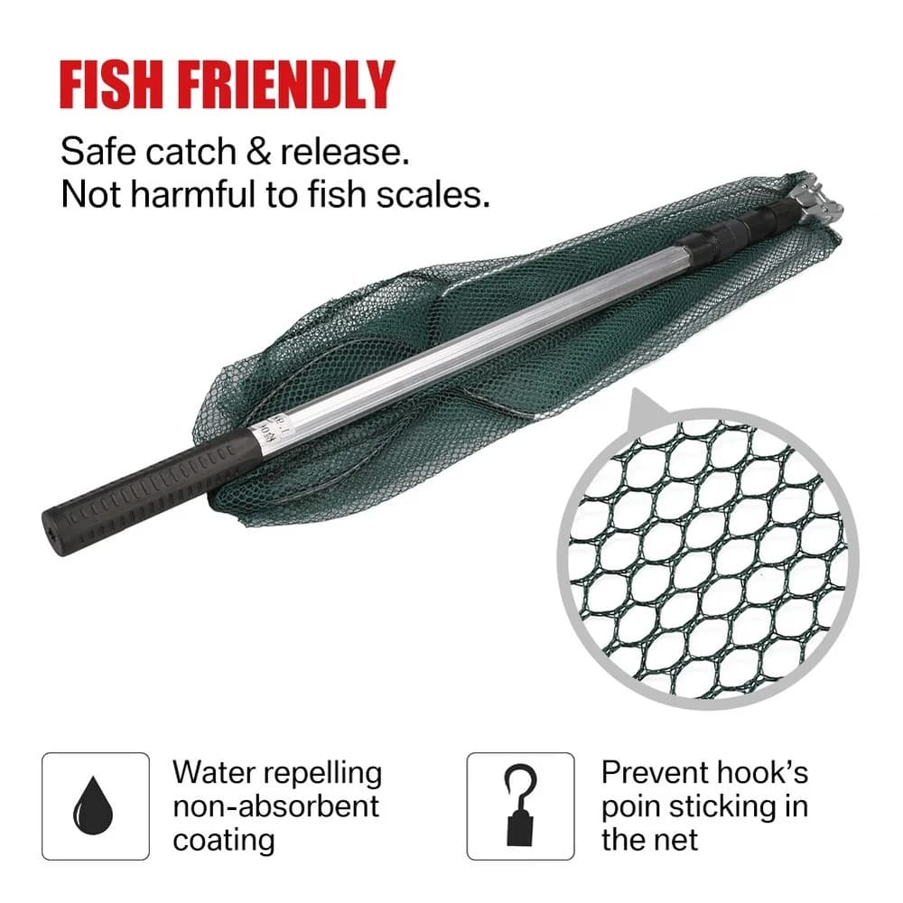 Filet de pêche télescopique 190 cm pliable pour carpe truite et pêche en mer avec grande épuisette