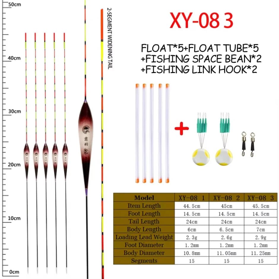 Flotteurs pêche eau peu profonde balsa 5 pièces + tubes 5 pièces, flotteurs légers pour pêche précise