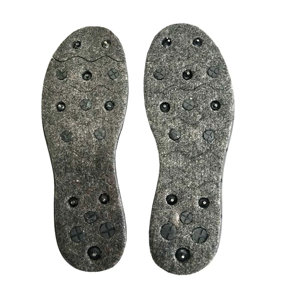 Semelles feutre avec clous pour chaussures de pêche - Semelles amovibles anti-dérapantes tailles 39 à 45 pour pêche sur rochers