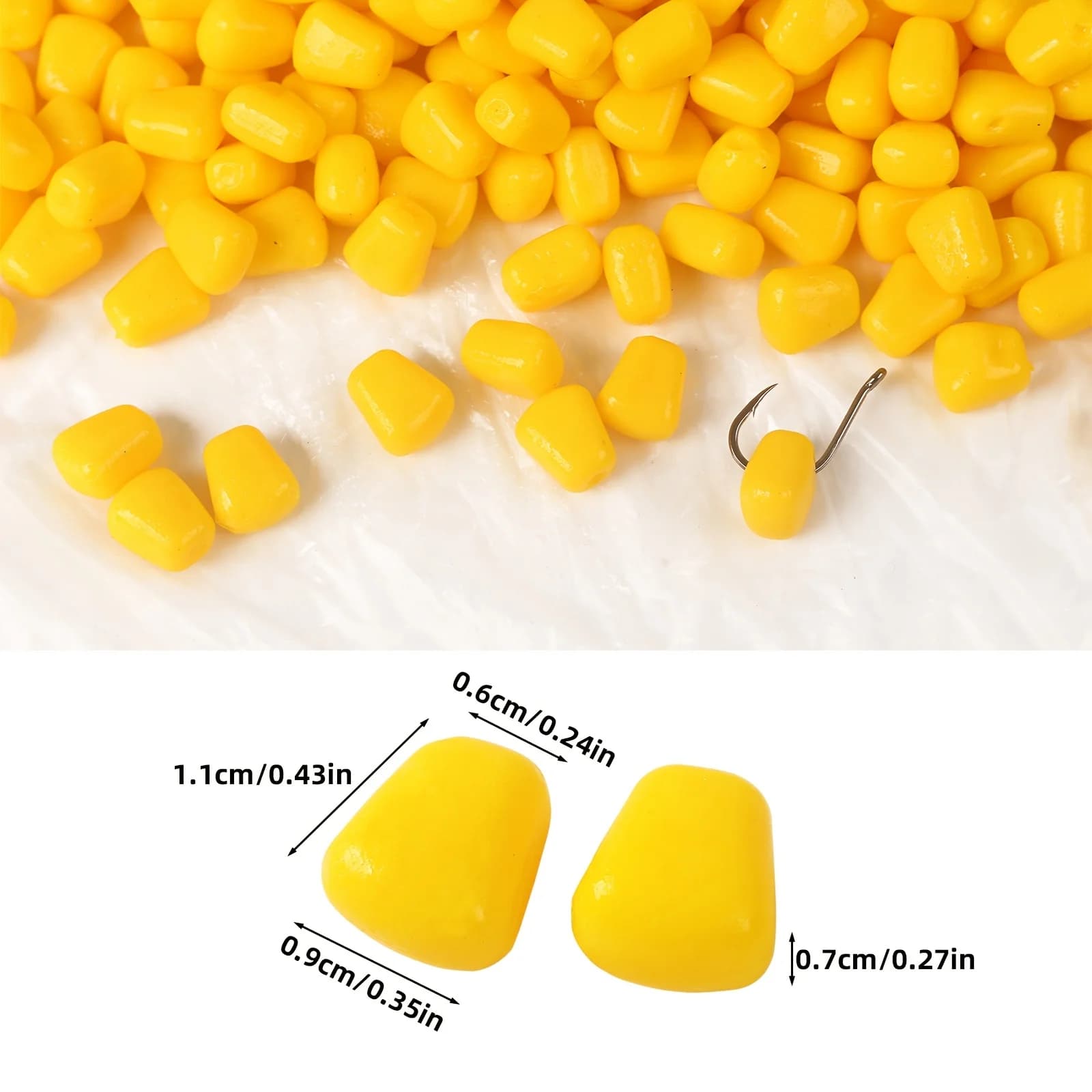 Leurres maïs flottants 100 pièces - Imitations silicone pour carpe avec attractants, appâts artificiels