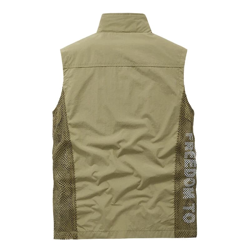 Veste homme été sans manches respirante pêche photographie loisirs extérieur veste mesh léger
