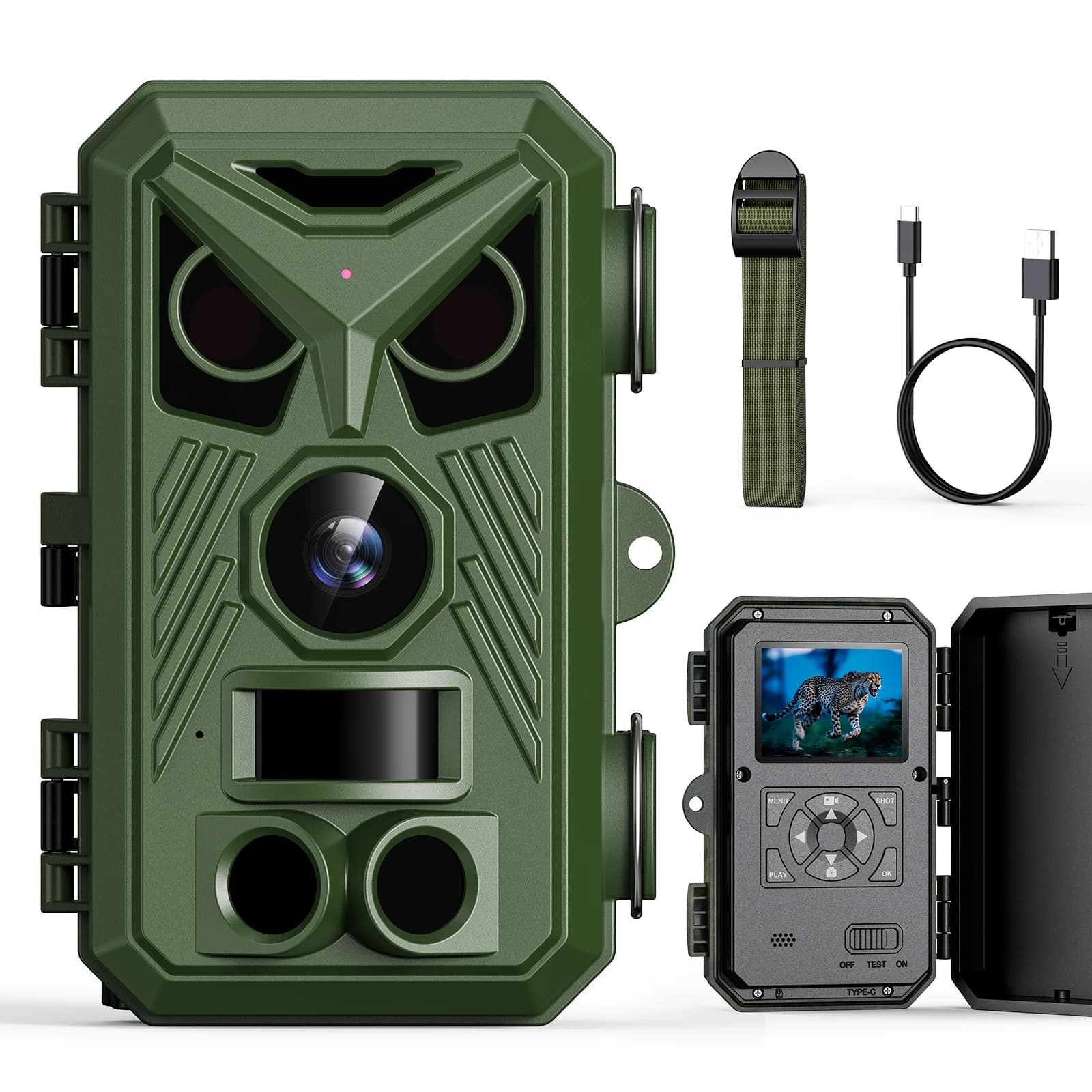 Caméra de chasse 48MP vision nocturne IP66 étanche pour observation animalière et surveillance extérieure