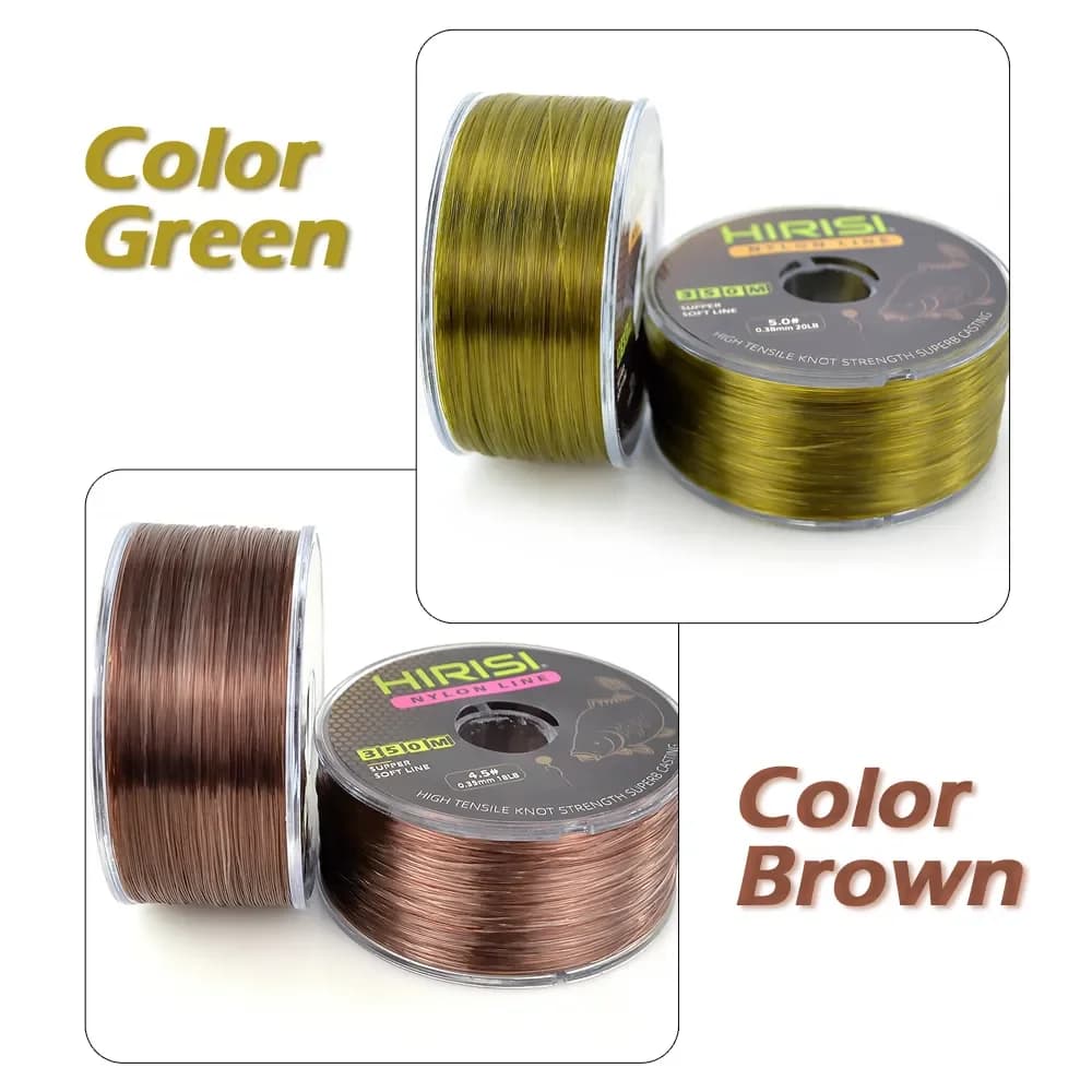 Ligne de pêche monofilament nylon Hirisi 350m résistance carpe et carnassiers