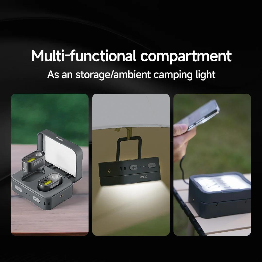 Lampe frontale multifonction ATuMan DUKA MH1 rechargeable USB avec détecteur de mouvement pour pêche
