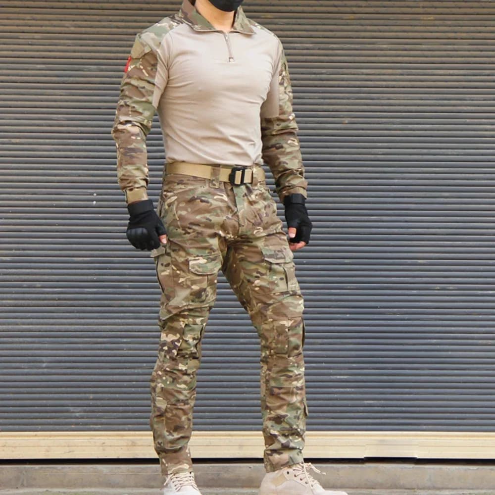 Combinaison tactique camouflage Airsoft Ripstop multi-poches pour pêche et chasse - Tenue professionnelle