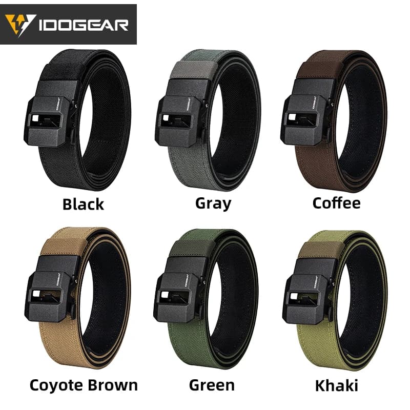 Ceinture tactique rigide IDOGEAR 1.5 pouces avec boucle automatique métal et nylon 1000D pour IPSC