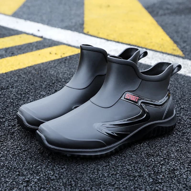 Bottes basses imperméables homme antidérapantes caoutchouc pour chantier et protection travail pêche