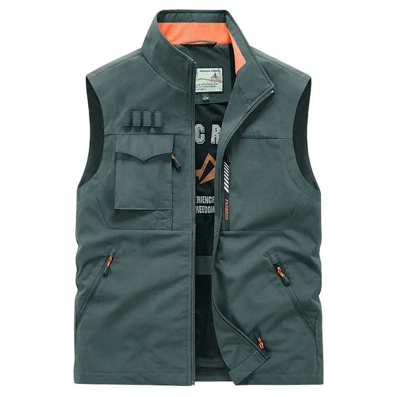 Gilet sans manches mesh pêche sportive été, multi-poches pour randonnée jogging et voyage