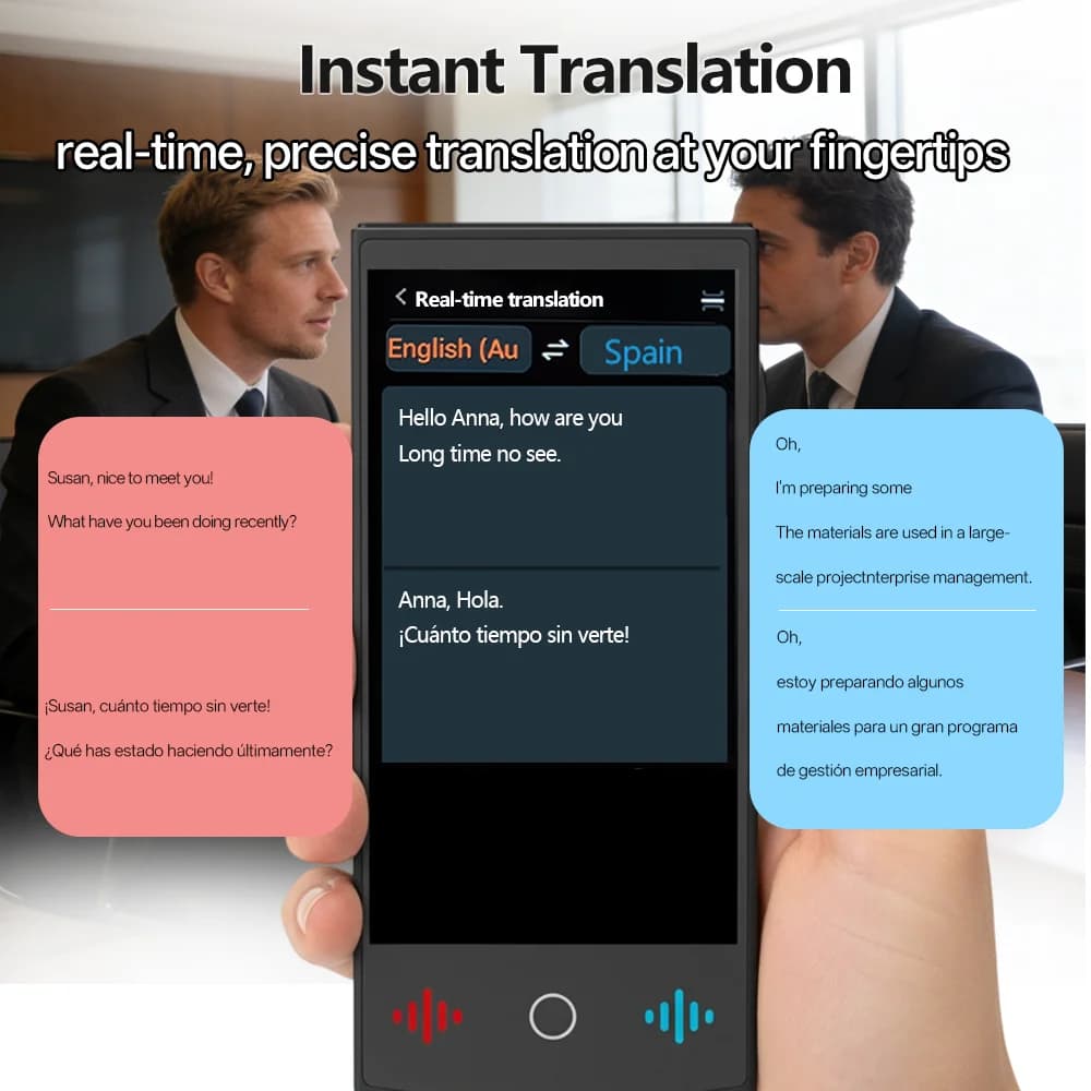 Traducteur voyage AI T26 ChatGPT 160 langues - Traduction vocale professionnelle pour pêche internationale
