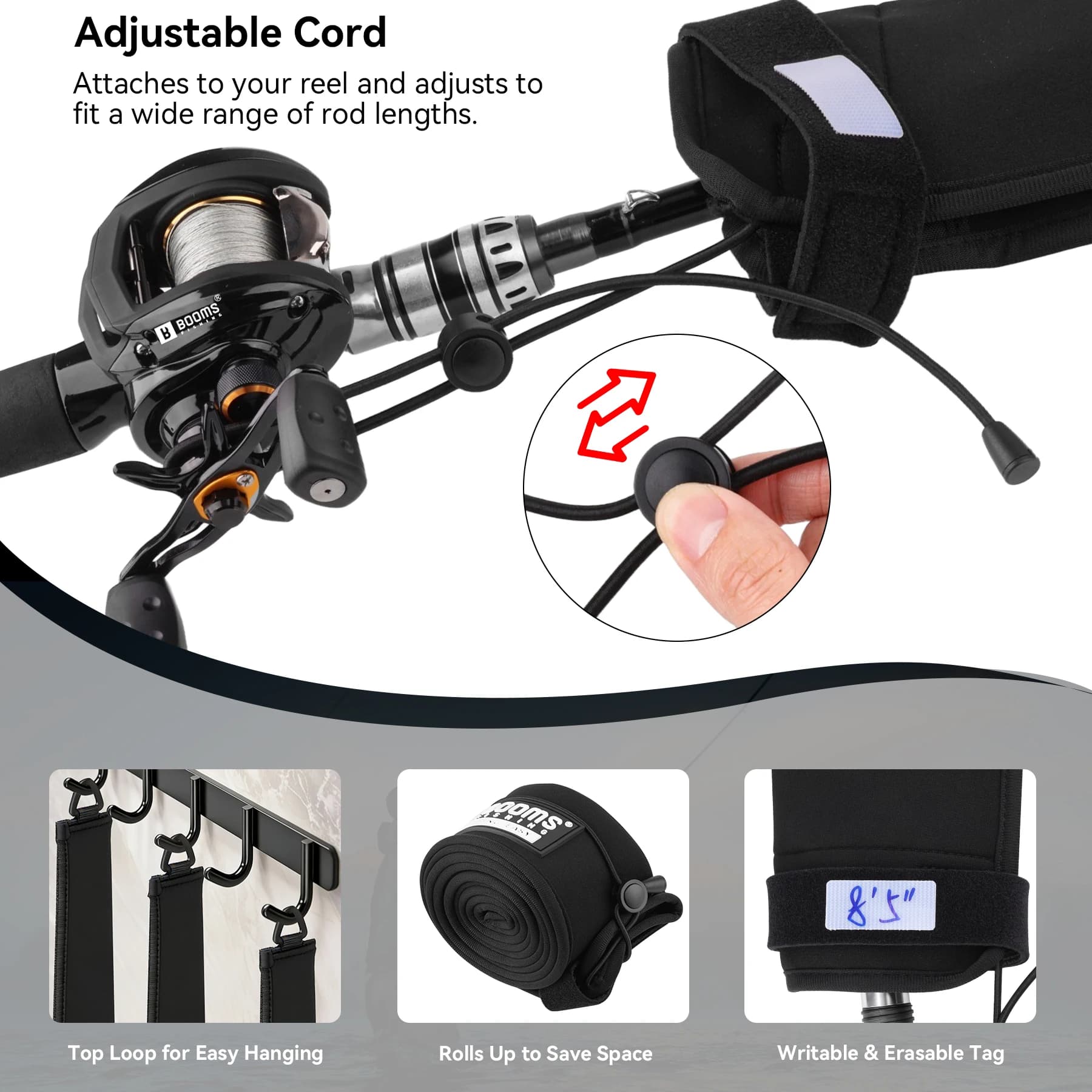 Manchon néoprène Booms Fishing pour cannes 133-174cm - Protection anti-accrochage
