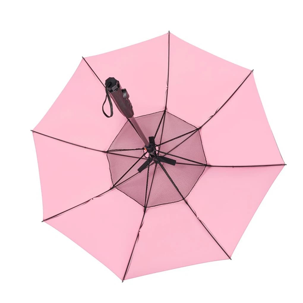 Parapluie 3-en-1 avec ventilateur et brumisateur - Ombre et fraîcheur pour pêche en été