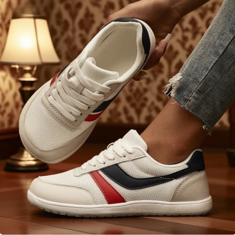 Baskets barefoot femme pêche large orteils - Chaussures canvas noir mesh respirantes running