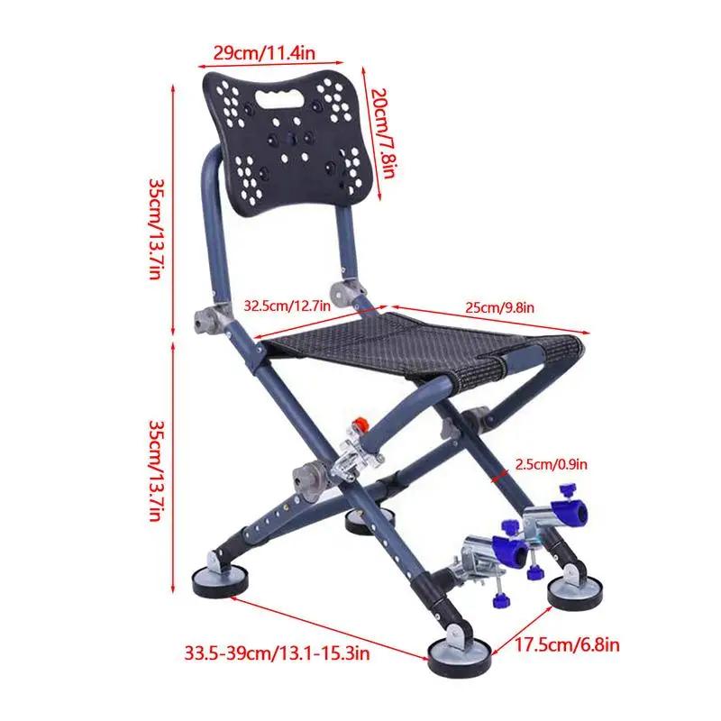 Chaise pêche réglable 180° avec dossier inclinable en alliage aluminium pour sessions prolongées