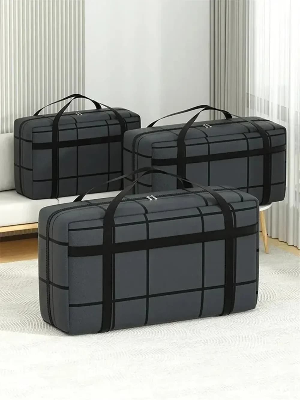Sac de rangement grande capacité composite noir - Zippé étanche poussière et humidité charge lourde