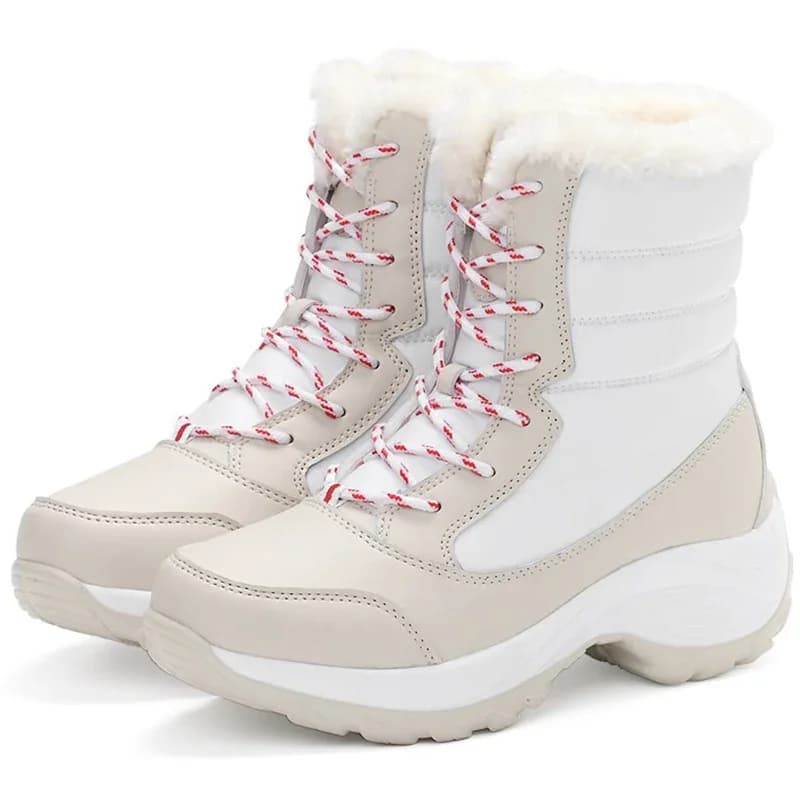 Bottes cheville femme légères pour pêche hivernale avec talons plateforme chaudes neige