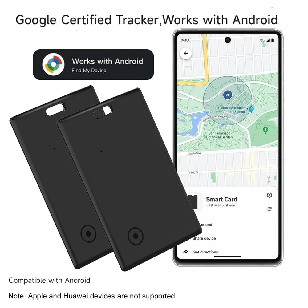 Carte tracker Android Wallet - Compatible Google Find Hub, étanche, localisateur pour clés et bagages