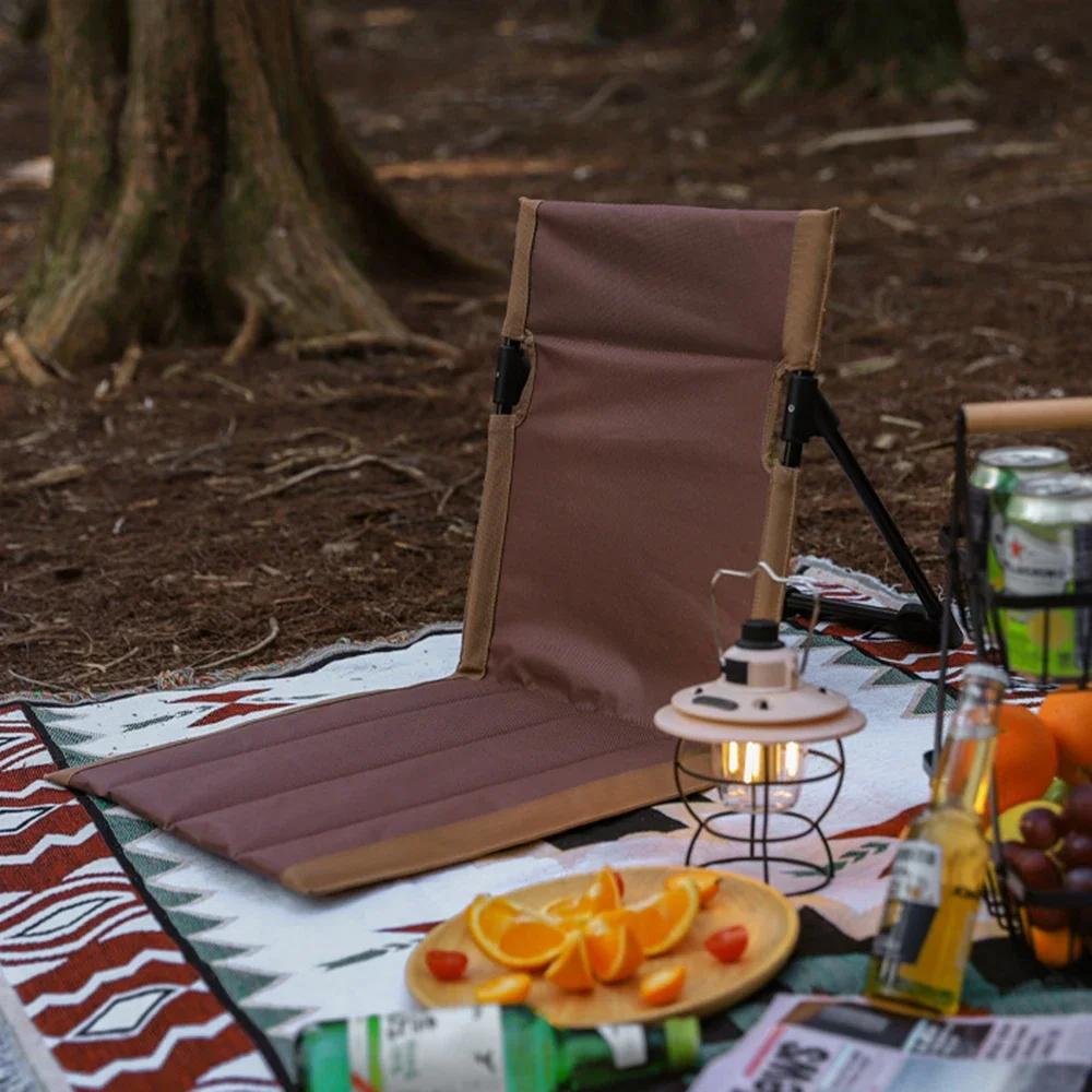 Chaise paresseuse pliante avec coussin pour pêche jardin parc et pique-nique