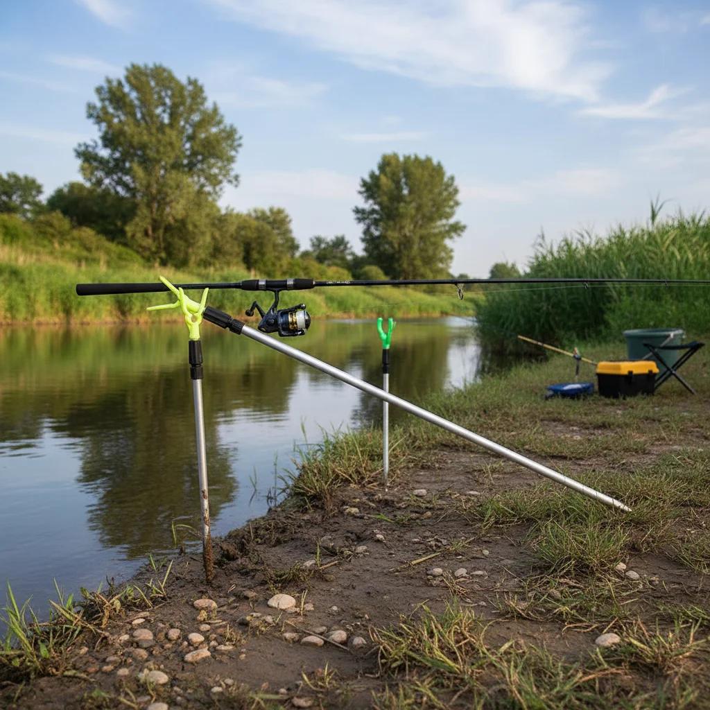 Support de canne télescopique réglable 50-80cm - Porte-canne de pêche avec pied ajustable